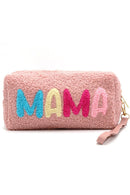 MP0167 COZY TEDDY FUR "MAMA" WRISTLET POUCH - MiMi Wholesale