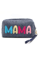 MP0167 COZY TEDDY FUR "MAMA" WRISTLET POUCH - MiMi Wholesale