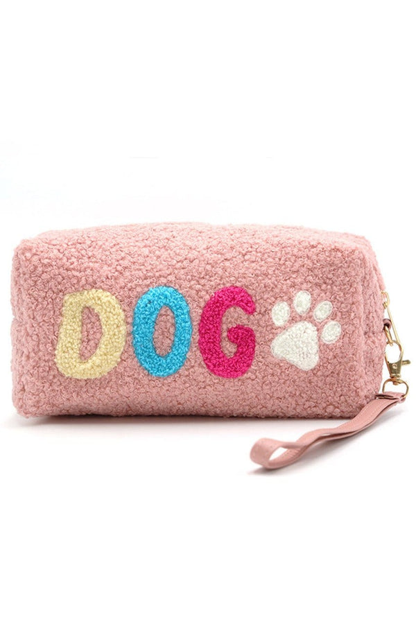 MP0169 COZY TEDDY FUR "DOG" WRISTLET POUCH - MiMi Wholesale