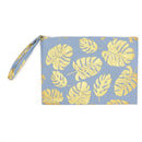 MP0185 Silver Palm Leaves Glitter Pouch/Make-up Bag - MiMi Wholesale