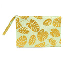 MP0185 Silver Palm Leaves Glitter Pouch/Make-up Bag - MiMi Wholesale