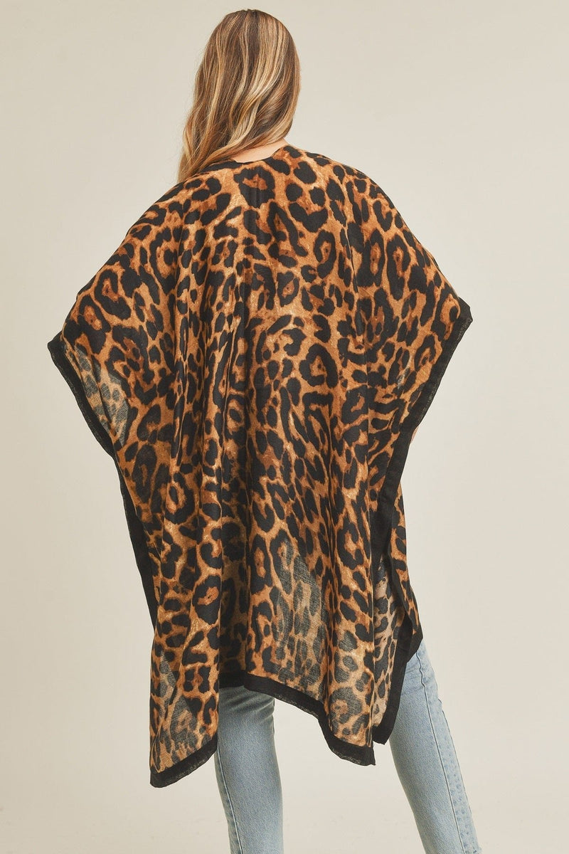 MS0071 Leopard Print Summer Kimono - MiMi Wholesale