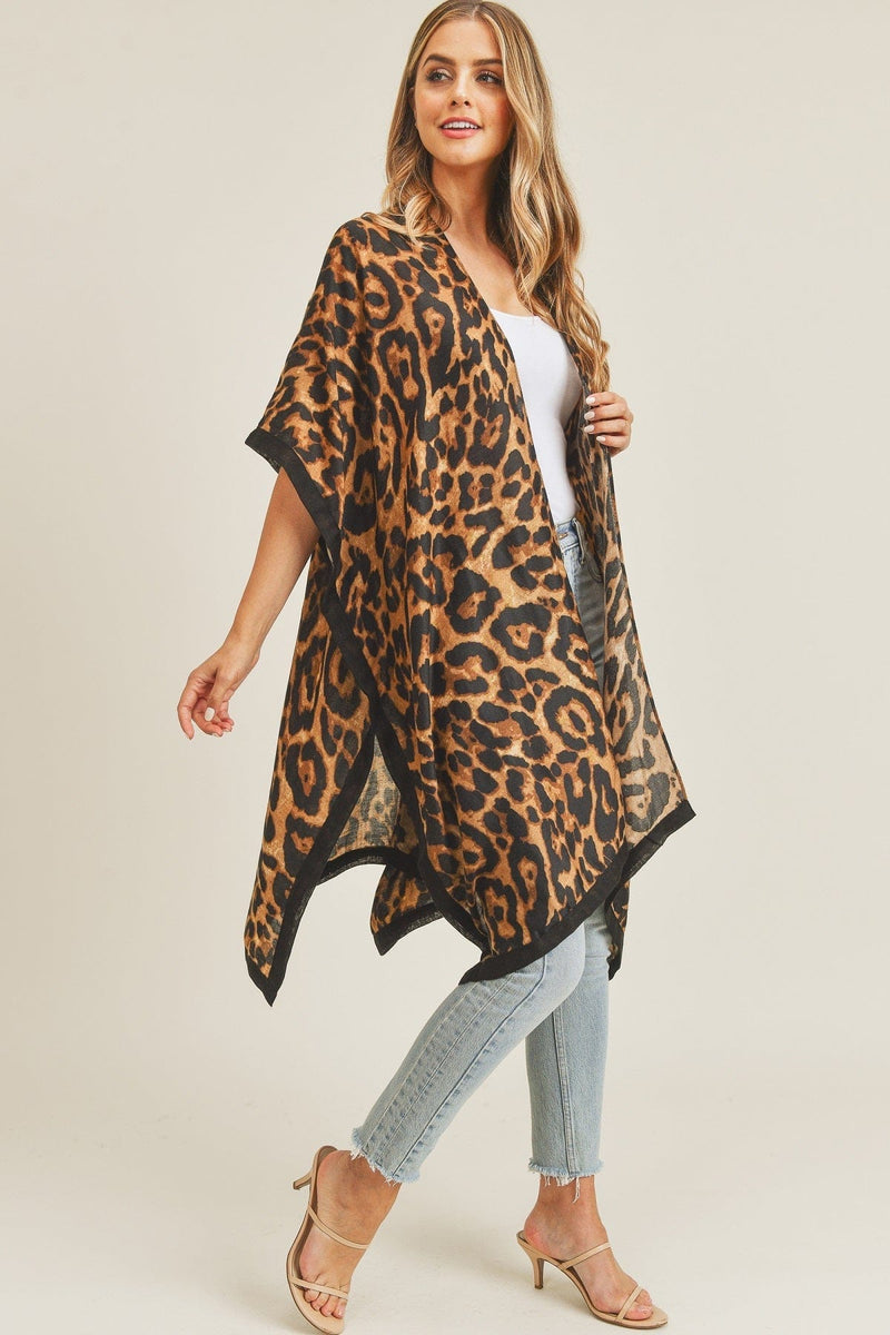 MS0071 Leopard Print Summer Kimono - MiMi Wholesale