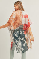 MS0163 Charlie Vintage American Flag Kimono - MiMi Wholesale