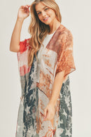 MS0163 Charlie Vintage American Flag Kimono - MiMi Wholesale