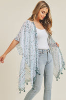 MS0179 Raindrop Tassel Summer Kimono - MiMi Wholesale