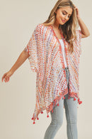 MS0179 Raindrop Tassel Summer Kimono - MiMi Wholesale