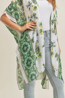 MS0207 Paisley Flower Pattern Beach Summer Kimono - MiMi Wholesale