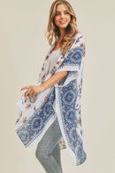 MS0207 Paisley Flower Pattern Beach Summer Kimono - MiMi Wholesale