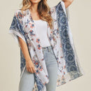 MS0207 Paisley Flower Pattern Beach Summer Kimono - MiMi Wholesale