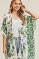 MS0207 Paisley Flower Pattern Beach Summer Kimono - MiMi Wholesale