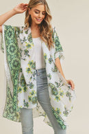 MS0207 Paisley Flower Pattern Beach Summer Kimono - MiMi Wholesale