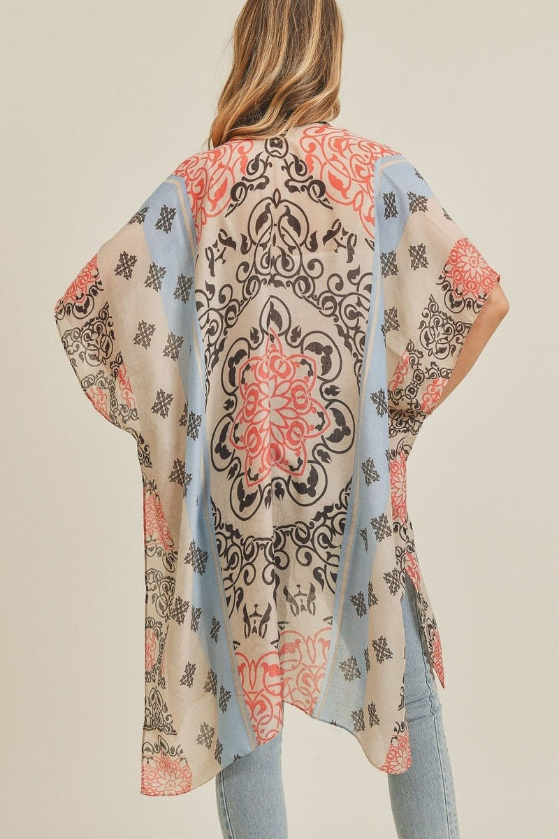 MS0211 Bohemian Pattern Beach Summer Kimono - MiMi Wholesale