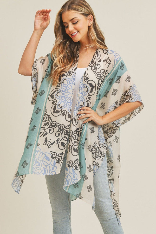 MS0211 Bohemian Pattern Beach Summer Kimono - MiMi Wholesale