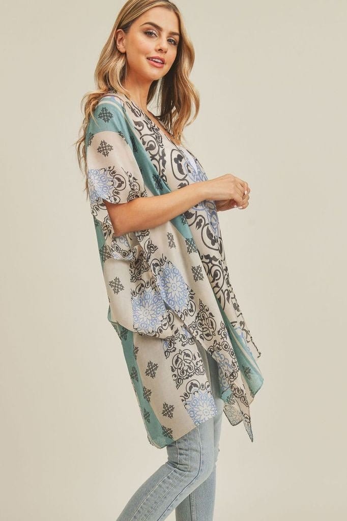 MS0211 Bohemian Pattern Beach Summer Kimono - MiMi Wholesale