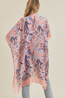 MS0212 Flower Pattern Beach Summer Kimono - MiMi Wholesale