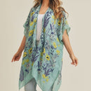 MS0212 Flower Pattern Beach Summer Kimono - MiMi Wholesale