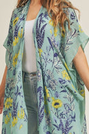 MS0212 Flower Pattern Beach Summer Kimono - MiMi Wholesale