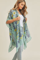 MS0212 Flower Pattern Beach Summer Kimono - MiMi Wholesale