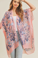 MS0212 Flower Pattern Beach Summer Kimono - MiMi Wholesale