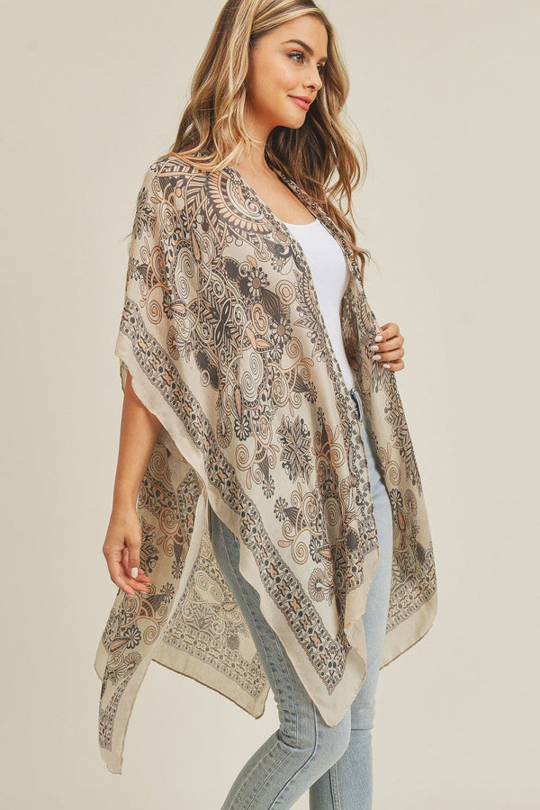 MS0214 Bohemian Pattern Summer Beach Kimono - MiMi Wholesale