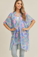 MS0220 Tropical Flamingo Pattern Summer Beach Kimono - MiMi Wholesale