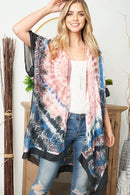 MS0221 Tie Die Boho Summer Kimono - MiMi Wholesale