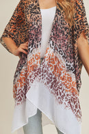 MS0222 Multi Color Layered Leopard Summer Kimono - MiMi Wholesale