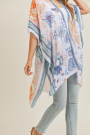 MS0224 Multi Flower Pattern Summer Kimono - MiMi Wholesale