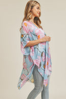 MS0226 Big Flower Print Beach Summer Kimono - MiMi Wholesale