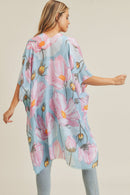 MS0226 Big Flower Print Beach Summer Kimono - MiMi Wholesale