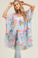 MS0226 Big Flower Print Beach Summer Kimono - MiMi Wholesale