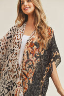 MS0227 Boho Leopard Summer Kimono - MiMi Wholesale