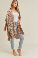 MS0227 Boho Leopard Summer Kimono - MiMi Wholesale