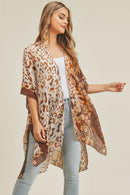 MS0227 Boho Leopard Summer Kimono - MiMi Wholesale