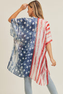 MS0233 Vintage American Flag Kimono - MiMi Wholesale