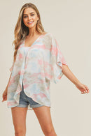 MS0236 Tie Dye Summer Kimono - MiMi Wholesale