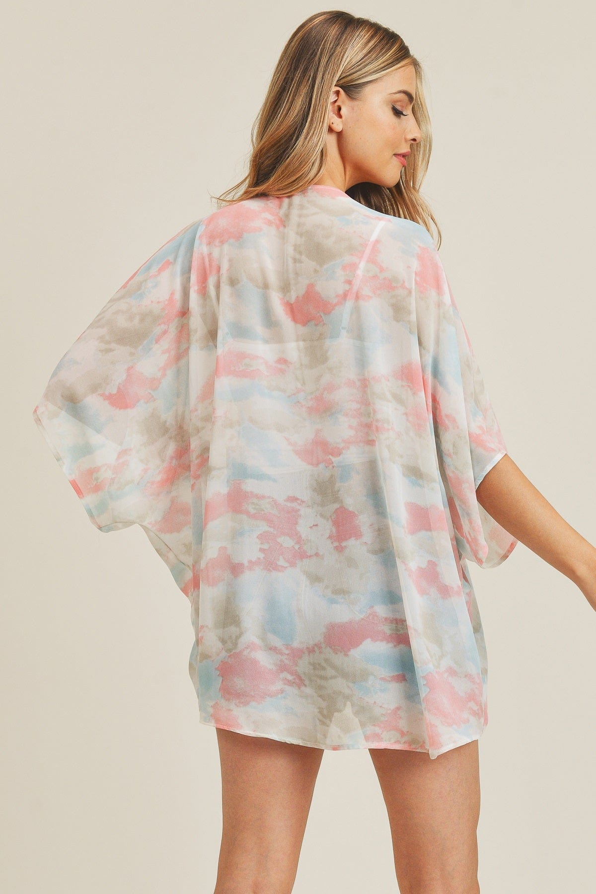 MS0236 Tie Dye Summer Kimono - MiMi Wholesale