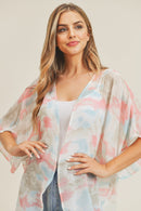 MS0236 Tie Dye Summer Kimono - MiMi Wholesale