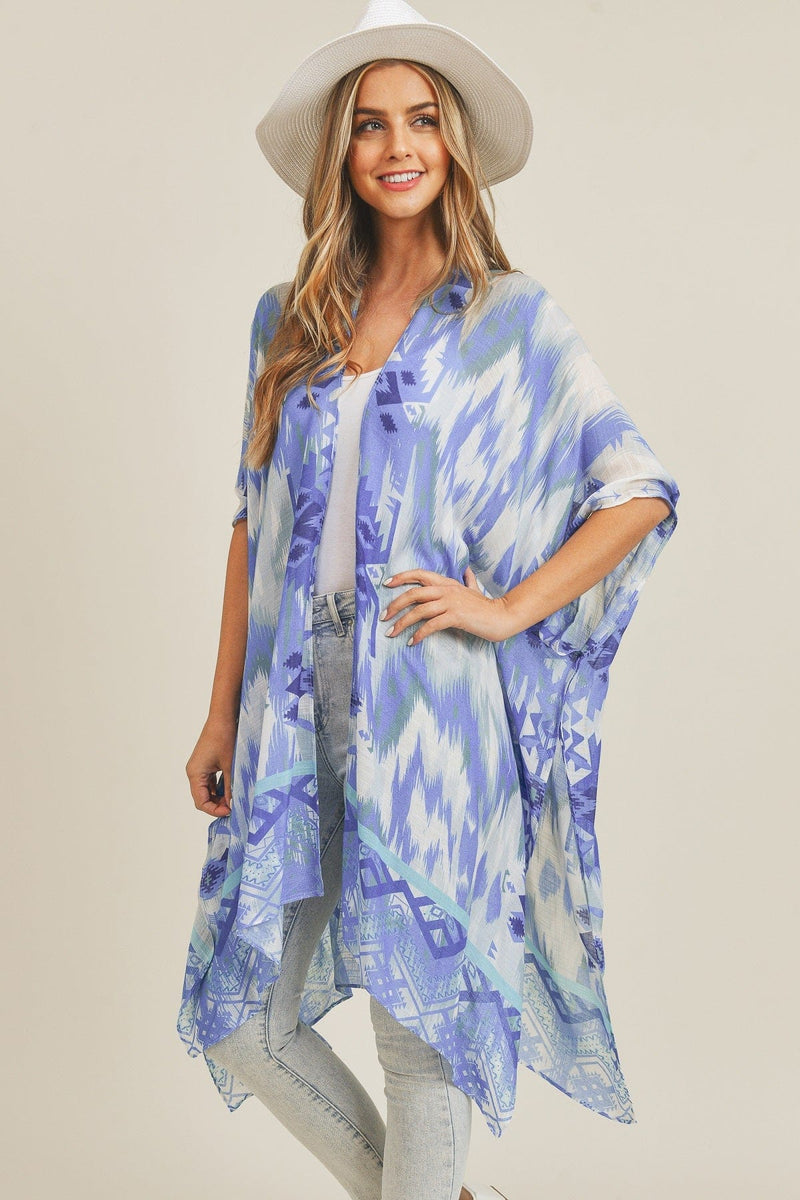 MS0245 Tie Dye Boho Summer Kimono - MiMi Wholesale