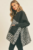 MS0260 Sienna Leopard Knit Kimono With Pockets - MiMi Wholesale