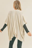 MS0263 Remi Braided Trim Line Knit Kimono - MiMi Wholesale