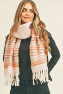 MS0265 Annie Striped Fringe Scarf - MiMi Wholesale