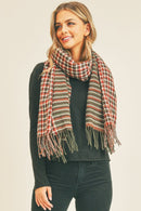 MS0266 Rachel Houndstooth Chevron Print Scarf - MiMi Wholesale