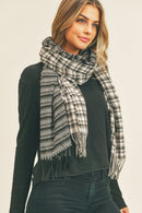 MS0266 Rachel Houndstooth Chevron Print Scarf - MiMi Wholesale