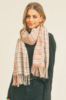 MS0266 Rachel Houndstooth Chevron Print Scarf - MiMi Wholesale
