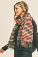 MS0266 Rachel Houndstooth Chevron Print Scarf - MiMi Wholesale