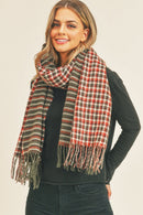 MS0266 Rachel Houndstooth Chevron Print Scarf - MiMi Wholesale
