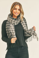 MS0266 Rachel Houndstooth Chevron Print Scarf - MiMi Wholesale