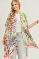 MS0276 Chriselle Floral Print Kimono - MiMi Wholesale